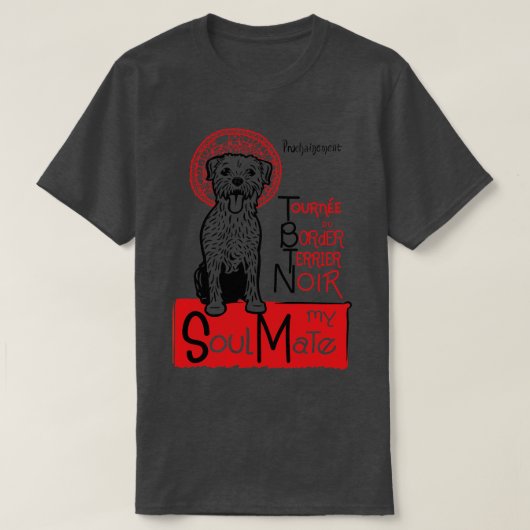 T-shirt Funny Border Terrier Propriétaire Cadeau Frontière (Design devant)