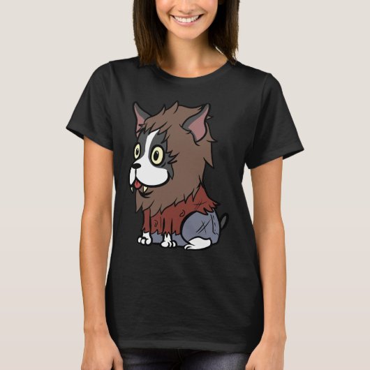 T-shirt Funny Boston Terrier Effrayant Werewolf Costume Ha (Devant)
