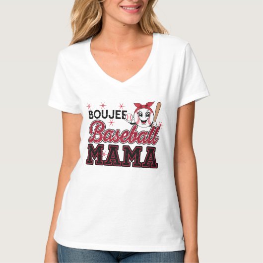 T-shirt Funny Boujee Maman de baseball (Devant)