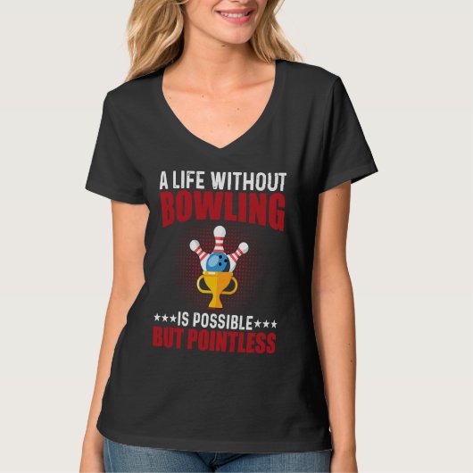 T-shirt Funny Bowler & Bowling (Devant)