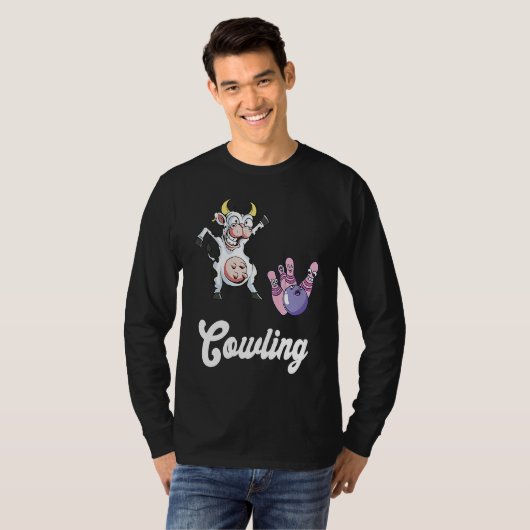 T-shirt Funny Bowling Bowler Cow Strike Bowling Team Bowli (Devant entier)