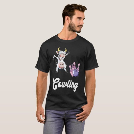 T-shirt Funny Bowling Bowler Cow Strike Bowling Team Bowli (Devant entier)