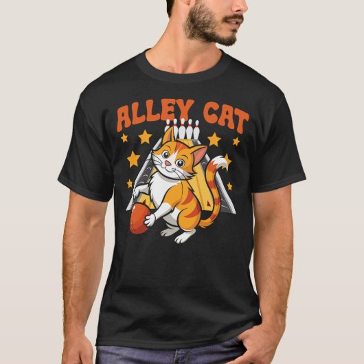 T-shirt Funny Bowling Cat Pun Alley Cat (Devant)