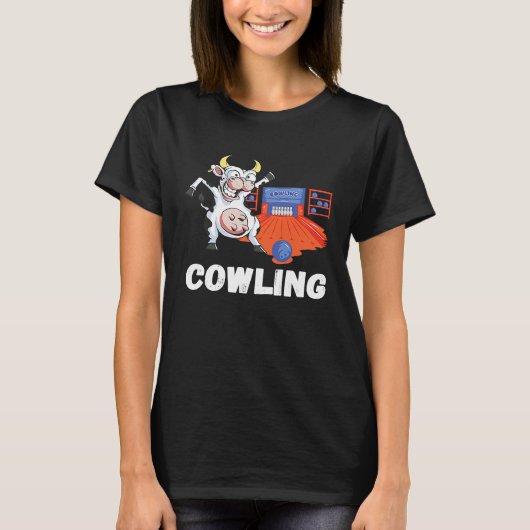 T-shirt Funny Bowling Cow Bowler Strike Bowling Pin Bowlin (Devant)
