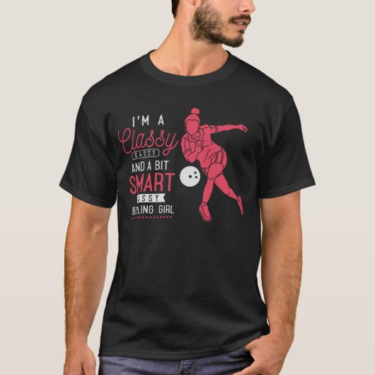 T-shirt Funny Bowling Girl Witty Bowler Humour (Devant)