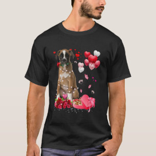 T-shirt Funny Boxer Rose Heart Happy Valentine Day Chien M