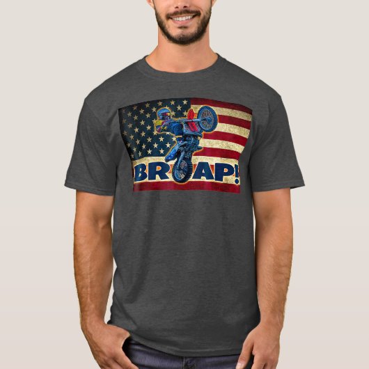T-shirt Funny Brap 2 Stroke Goon Motocross Légende (Devant)