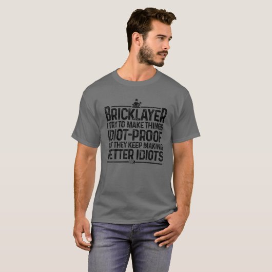 T-shirt Funny Bricklayer Design Hommes Papa Brick Mason Ma (Devant entier)