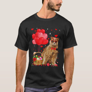 T-shirt Funny British Longhair Cat Heart Valentine Cat Lov