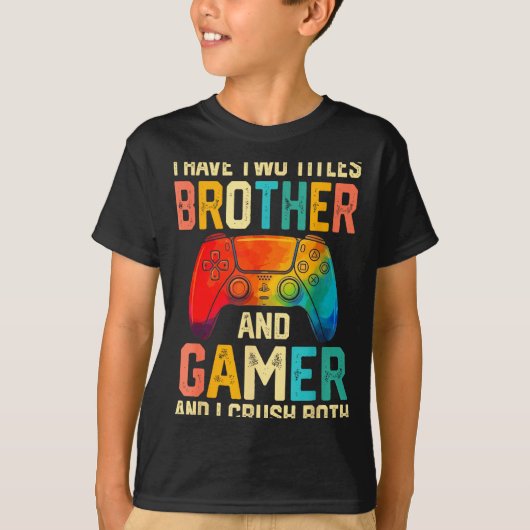 T-shirt Funny Brother Gamer Graphic Tee Men Boys Teens Vid (Devant)