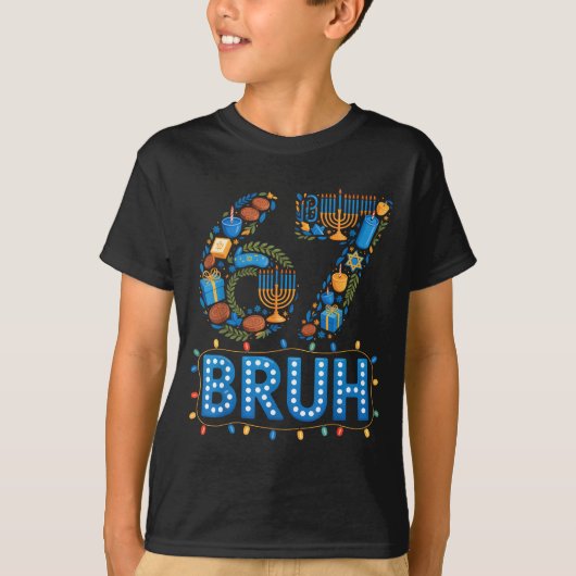 T-shirt Funny Bruh 67 Six Seven Meme Hanukkah Lights Jewis (Devant)