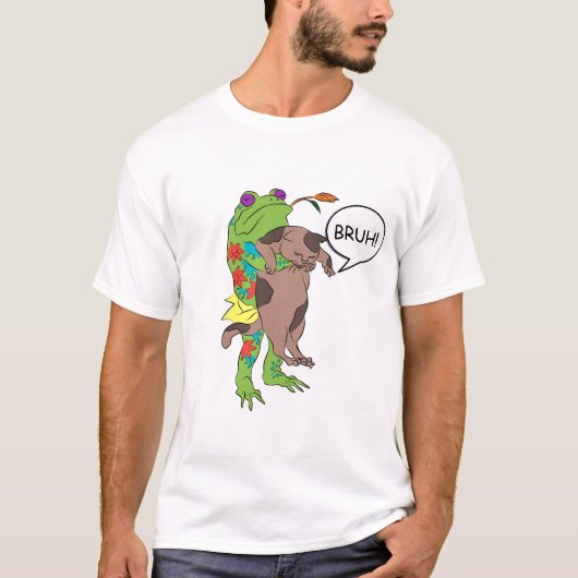 T-SHIRT FUNNY BRUH FROG TEE - SHIRT (Devant)
