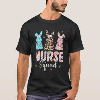 T-shirt Funny Bunny Nurse Squad Easter Leopard Rabbit Nurs