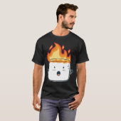 T-shirt Funny Burning Marshmallow Cadeau de camping pour C (Devant entier)