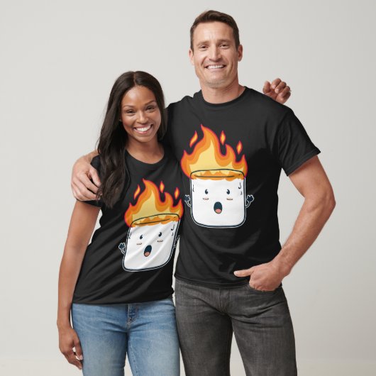T-shirt Funny Burning Marshmallow Cadeau de camping pour C (Unisexe)