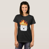 T-shirt Funny Burning Marshmallow Cadeau de camping pour C (Devant entier)