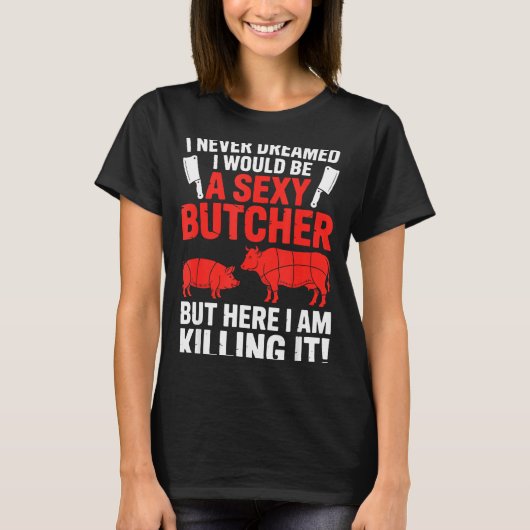 T-shirt Funny Butcher Design For Men Women Butchery Meat B (Devant)
