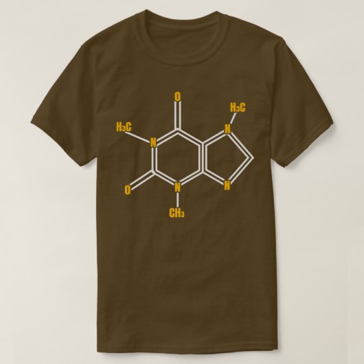 T-shirt Funny Caffeine Molecule Science Thématique Café Am (Design devant)
