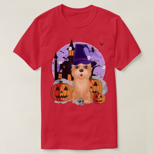 T-shirt Funny Cairn Terrier Chien Halloween sorcier Citrou (Design devant)