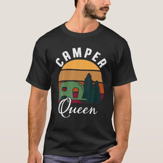 T-shirt Funny Camper Queen RV Popup Camping Randonnée exté (Devant)