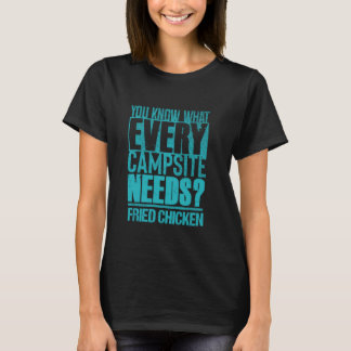 T-shirt Funny Campfire Foodie Camping and Fried Chicken