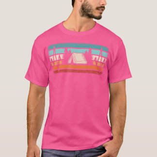 T-shirt Funny Camping Heartbeat Retro Camper Camp Randonné
