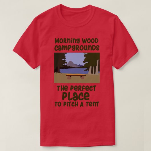 T-shirt Funny Camping Matin Wood (Design devant)