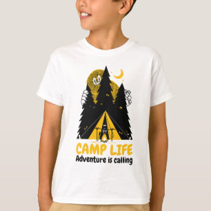 T-shirt Funny Camping Monster - Camp Life Adventure