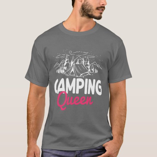T-shirt Funny Camping Queen Matching Design retro (Devant)