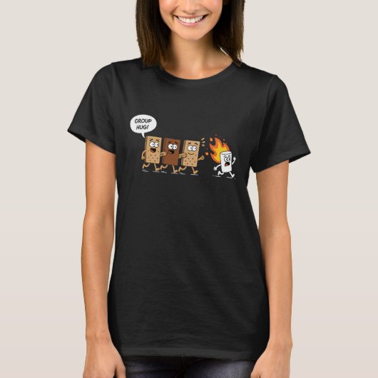 T-shirt Funny Camping S'mores Group Hug Cute Marshmallow C (Devant)
