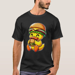 T-shirt Funny canard hamburger fast food cheeseburger casq