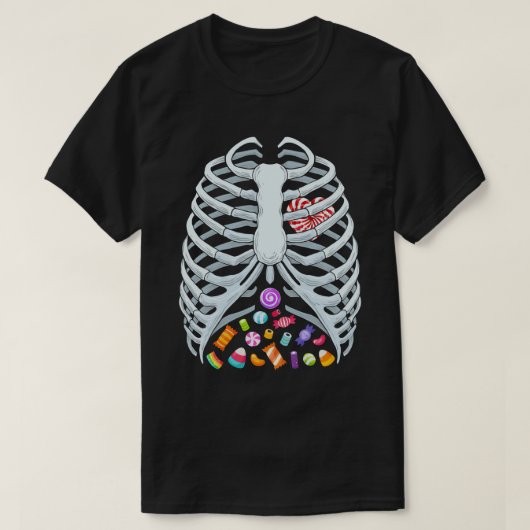 T-shirt Funny Candy Skeleton (Design devant)