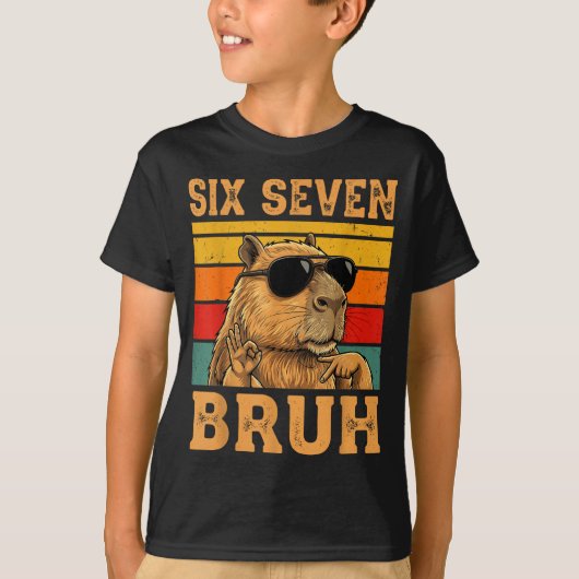 T-shirt Funny Capybara 67 Meme Six Seven Bruh Boys Teens K (Devant)