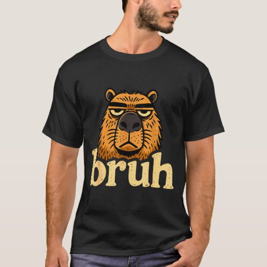 T-shirt Funny Capybara Bruh Sarcastic Animal Meme Boys Tee (Devant)