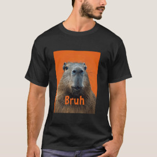 T-shirt Funny Capybara Graphic Bruh Mème Minimaliste