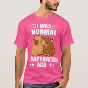 T-shirt Funny Capybara J'Étais Normal Rodent Animal Capyba