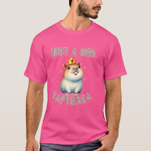 T-shirt Funny Capybara, Just a Girl, qui aime Animal