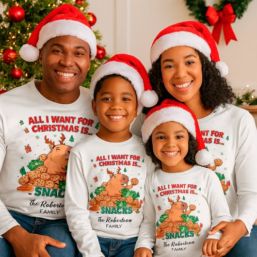 T-shirt Funny Capybara Nom de famille personnalisable Noël
