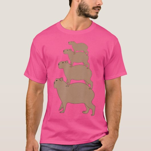 T-shirt Funny Capybara Pyramide Capybara équitation Capyba (Devant)