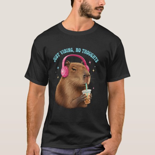 T-shirt Funny Capybara Simplement Vider Pas De Pensées Mèm (Devant)