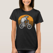 T-shirt Funny Capybara vélo d'équitation Retro Capibara vé (Devant)