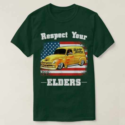 T-shirt Funny Car Guy - Respectez Vos Aînés Classic Panel (Design devant)