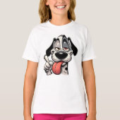 T-shirt funny cartoon dog with its tongue hanging out (Devant)