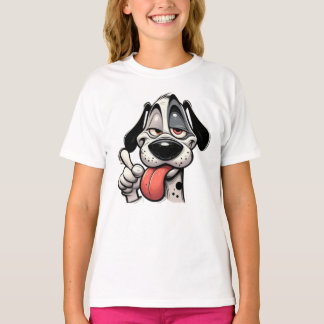 T-shirt funny cartoon dog with its tongue hanging out