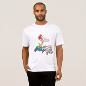 T-shirt Funny Cartoon Man Running With Shopping Cart (Devant entier)