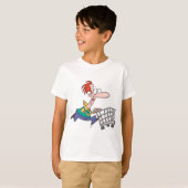 T-shirt Funny Cartoon Man Running With Shopping Cart (Devant entier)