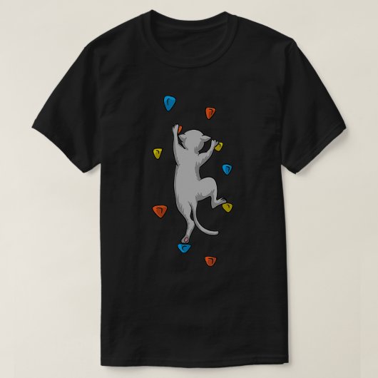 T-shirt Funny Cat Climber Rock Escalade Cadeau Pour Hommes (Design devant)