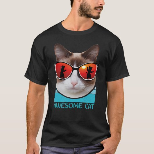 T-shirt Funny Cat Face (Devant)