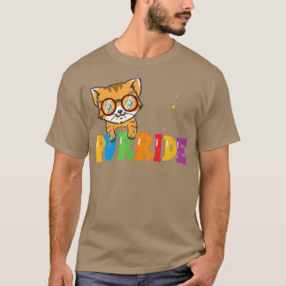 T-shirt Funny Cat Gay Pride Rainbow Sunglasses LGBTQ T-Shi