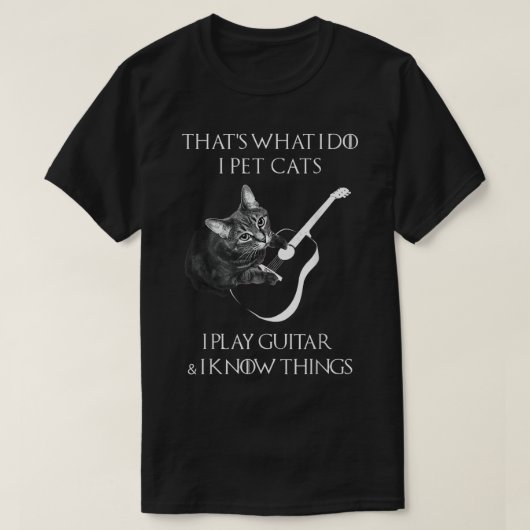 T-shirt Funny Cat Guitarist Music Lover Design (Design devant)